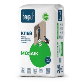Клей белый для мозаики и прозрачной плитки MOSAIK (25кг)