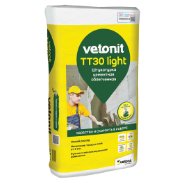 Штукатурка цементная облегченная Vetonit TT30 Light